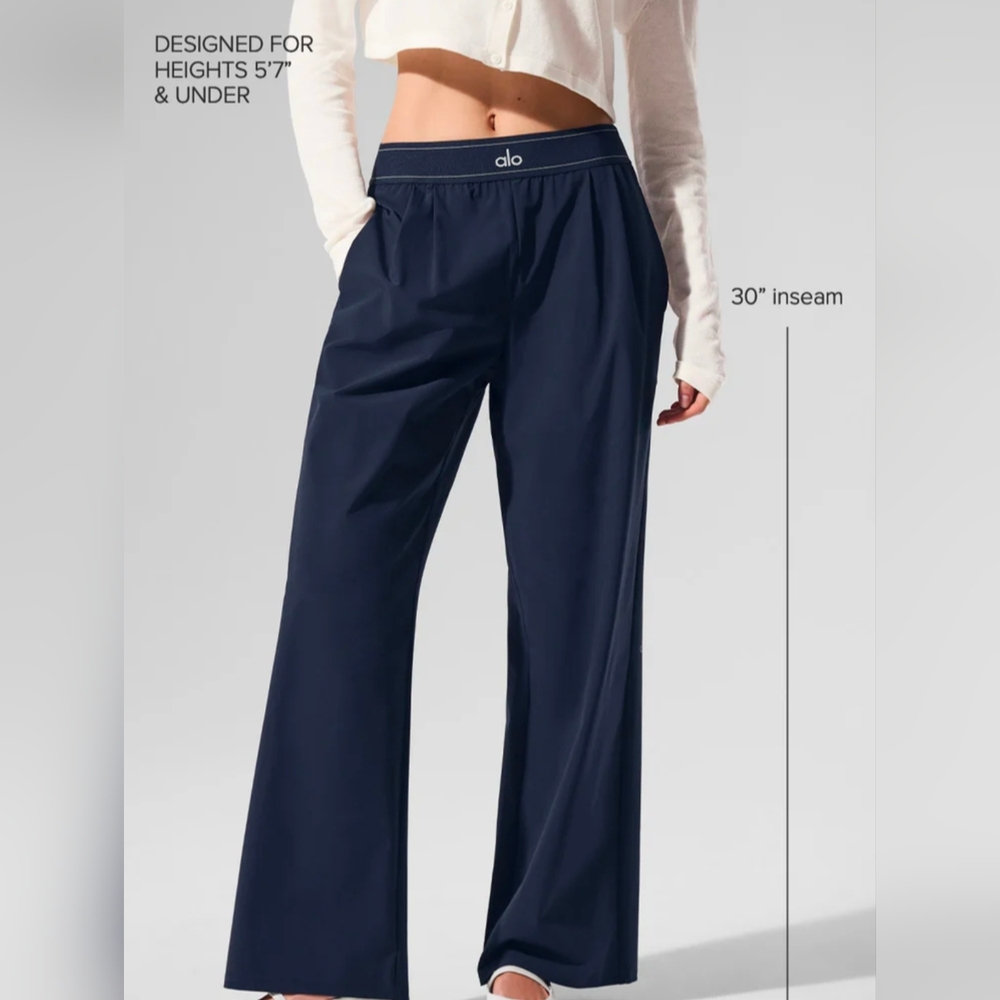 ALO Yoga Navy Wide-Leg Pants